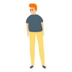Obese boy icon. Cartoon of obese boy vector icon for web design isolated on white background