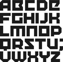 Geometric font. Pixel geometric typeface 