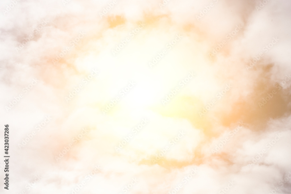 Aufkleber sky with clouds and bright sun. bright consecration