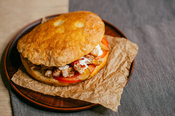 grilled pita on a plate