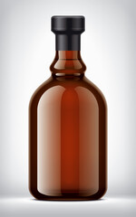 Color Glass Bottle on background. Foil version. 