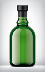 Color Glass Bottle on background. Foil version. 