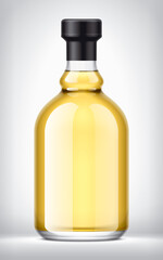 Glass Bottle on background. Foil version. 