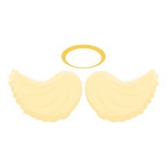 Nimbus wings icon. Cartoon of nimbus wings vector icon for web design isolated on white background
