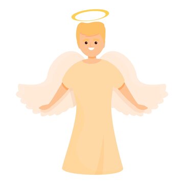 Care angel icon. Cartoon of care angel vector icon for web design isolated on white background