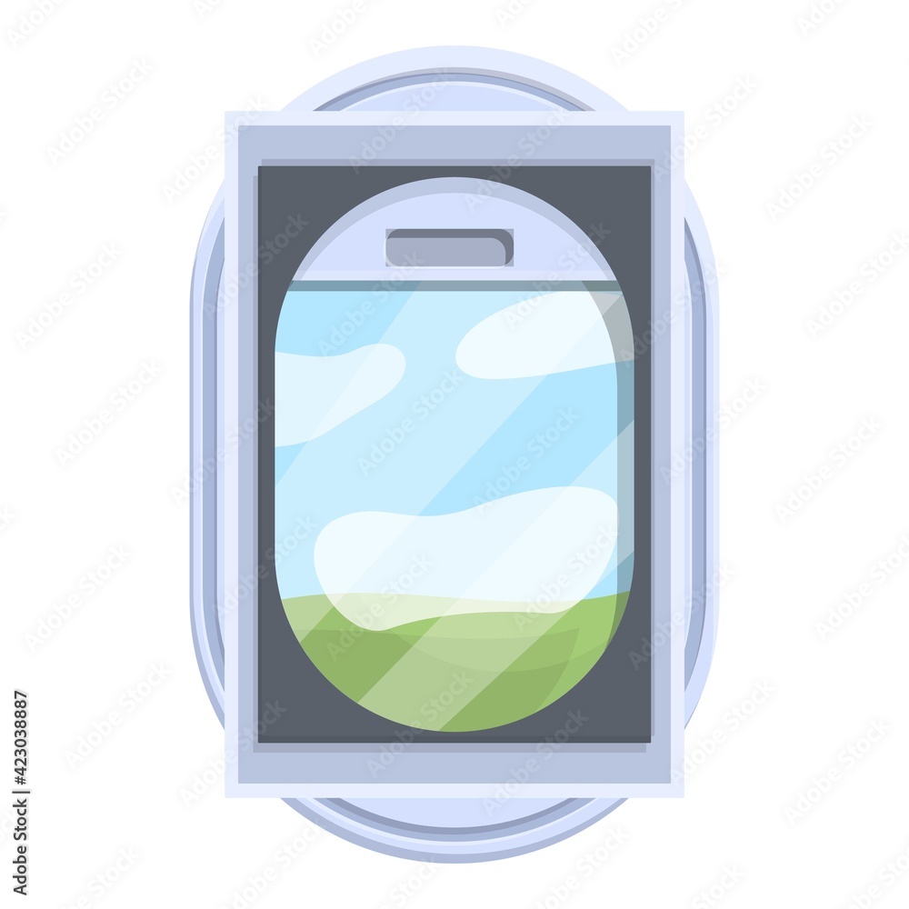 Aufkleber plane window icon. cartoon of plane window vector icon for web design isolated on white background