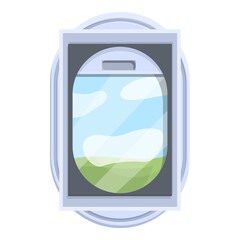 Plane window icon. Cartoon of plane window vector icon for web design isolated on white background