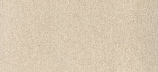 Fototapeta na wymiar Clean beige cardboard paper background texture. Horizontal banner