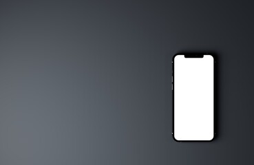 Smartphones mockup top view flat lay pattern. New frameless smartphone back side and front side mockup.