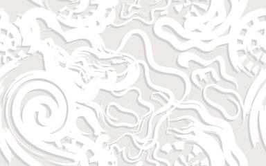 Abstract monochrome brush seamless background. Flat pattern