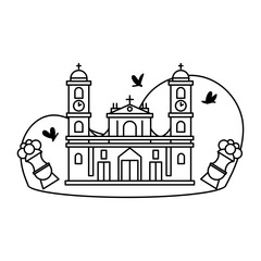 Typical Colombian church or cathedral - Vector illustration