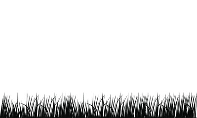 Black grass border isolated on a white background