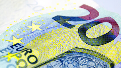 Detail of the 20 euro banknote