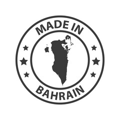 Made in Bahrain icon. Stamp made in with country map