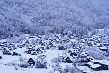 冬の岐阜・白川郷の雪景色