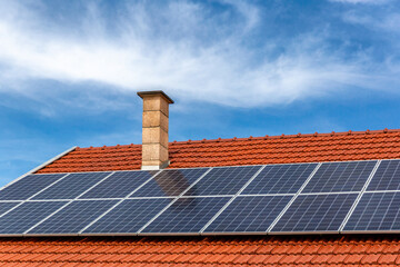 solar panels on roof