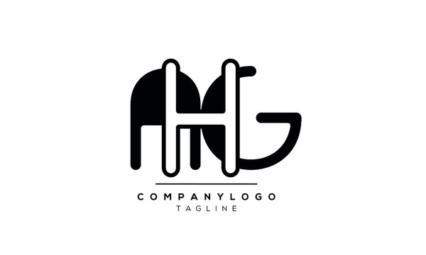 Abstract Letter Initial AHG Vector Logo Design Template