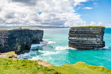 Sea Stack at Downpatrick Head in County Mayo, Ireland
