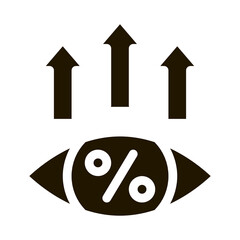 money eye growth up icon Vector Glyph Illustration
