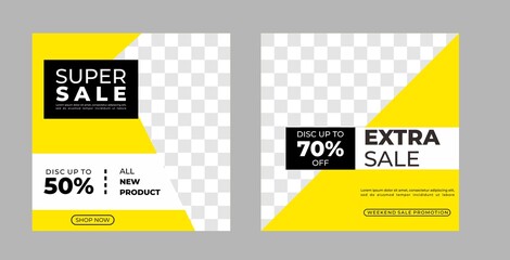 Creative vector social media post template collection, Set of editable modern square background template, Perfect for social media post.	