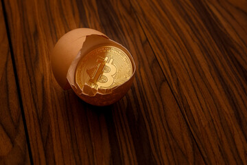 Bitcoin in einer Eierschale