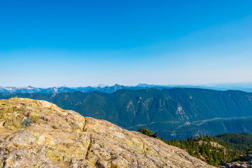 Fototapeta premium Fragment of Mount Seymour trail in Vancouver, Canada.