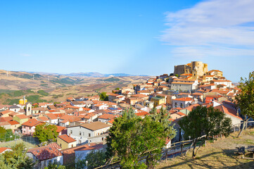 Obraz premium Panoramic view of Monteverde, a medieval village in southern Italy.