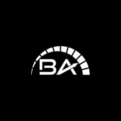 BA letter logo isolated on dark background