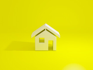 House with icon shape isolated in a yellow background