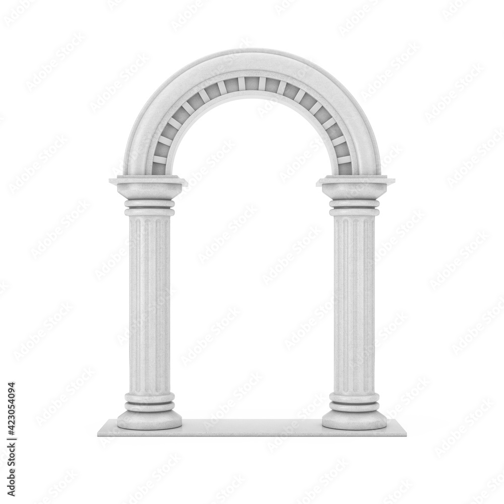 Aufkleber classic ancient greek column arc. 3d rendering