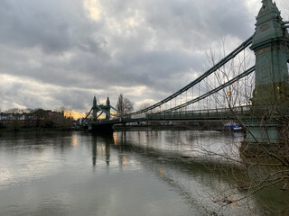 Hammersmith bridge over the river thames