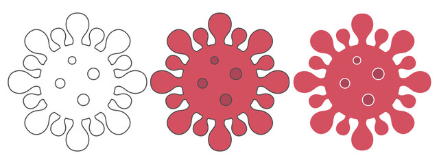 coronavirus design vector. clipart cartoon illustration. black and white outline element