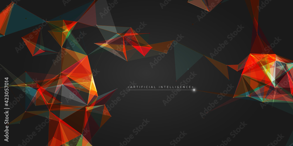 Aufkleber artificial intelligence creative design concept - futuristic geometric abstract background - vector 