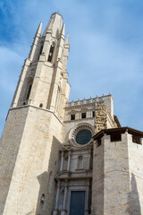 View of Girona Cathedral. Catalonia. Spain. 