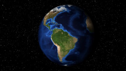 Earth Globe Seen from Space Over Africa Europe and America Rotating Slowly