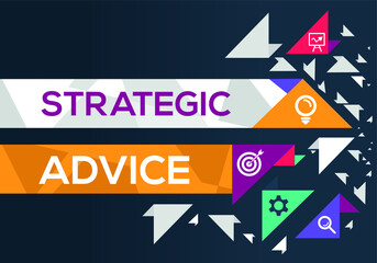 Creative (strategic advice) Banner Word with Icon ,Vector illustration.