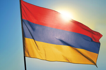 Armenia flag waving on the wind