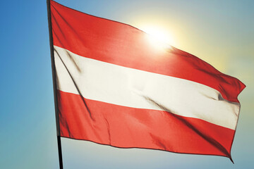 Austria flag waving on the wind