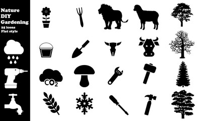 Nature, bricolage, jardinage en 20 icônes, collection