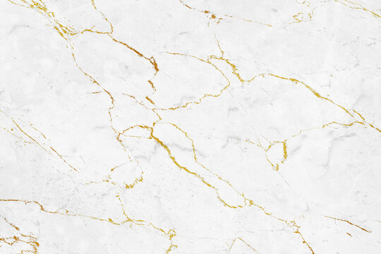 White marble stone texture with golden veins © evannovostro
