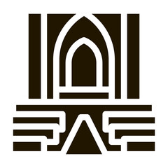 Fototapeta premium view inside catholic church icon Vector Glyph Illustration