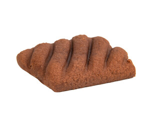 Chocolate brown cookie isolated on the white background