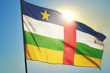 Central African Republic flag waving on the wind