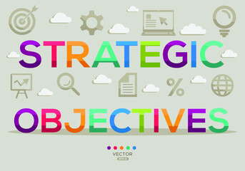 Creative (strategic objectives) Banner Word with Icon ,Vector illustration.