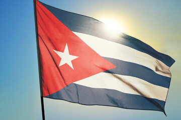 Cuba flag waving on the wind