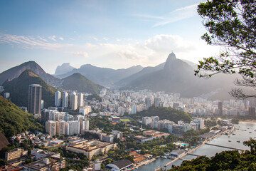 aerial view of rio de janeiro from sugar loaf mountain, brazil, christ the redeemer