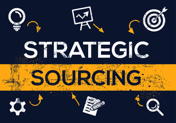 Creative (strategic sourcing) Banner Word with Icon ,Vector illustration.