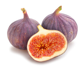 sliced figs path isolated on white