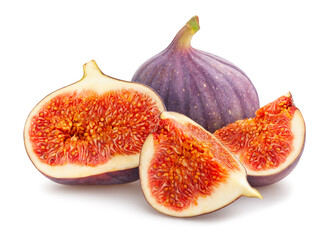 sliced figs path isolated on white