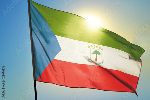Equatorial Guinea flag waving on the wind